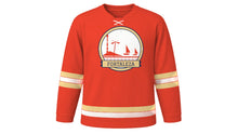 Load image into Gallery viewer, Fortaleza Original Hockey Jersey in Jangada Red, front view – custom name and number