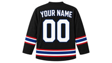 Load image into Gallery viewer, France Original Hockey Jersey in Black, back view with your name and number