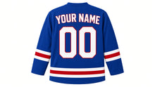 Load image into Gallery viewer, France Original Hockey Jersey in Blue, back view with your name and number