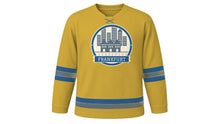 Load image into Gallery viewer, Frankfurt Original Hockey Jersey in Apple Wine Gold, front view – custom name and number