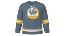 Load image into Gallery viewer, Frankfurt Original Hockey Jersey in Skyline Steel, front view – custom name and number