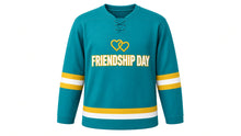 Load image into Gallery viewer, Friendship Day Original Hockey Jersey in Teal, front view – custom name and number