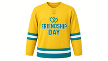 Load image into Gallery viewer, Friendship Day Original Hockey Jersey in Yellow, front view – custom name and number