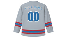 Load image into Gallery viewer, Fukuoka Original Hockey Jersey in Tower Silver, back view with your name and number