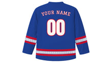 Load image into Gallery viewer, Gaecheonjeol Original Hockey Jersey in Cobalt Blue, back view with your name and number
