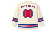 Load image into Gallery viewer, Gai Jatra Original Hockey Jersey in Cream, back view with your name and number
