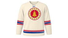 Load image into Gallery viewer, Gai Jatra Original Hockey Jersey in Cream, front view – custom name and number