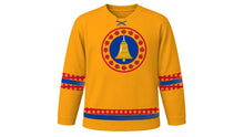 Load image into Gallery viewer, Gai Jatra Original Hockey Jersey in Marigold, front view – custom name and number