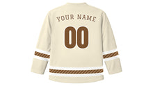 Load image into Gallery viewer, Gandhi Jayanti Original Hockey Jersey in Khadi Cream, back view with your name and number