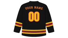 Load image into Gallery viewer, Gawai Dayak Original Hockey Jersey in Black, back view with your name and number