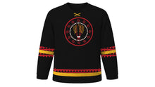 Load image into Gallery viewer, Gawai Dayak Original Hockey Jersey in Black, front view – custom name and number