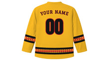 Load image into Gallery viewer, Gawai Dayak Original Hockey Jersey in Paddy Yellow, back view with your name and number