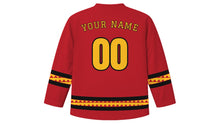 Load image into Gallery viewer, Gawai Dayak Original Hockey Jersey in Red, back view with your name and number