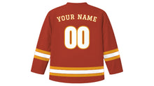 Load image into Gallery viewer, Gdansk Original Hockey Jersey in Brick Red, back view with your name and number