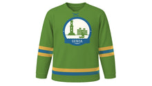 Load image into Gallery viewer, Genoa Original Hockey Jersey in Basil Green, front view – custom name and number