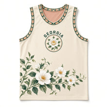 Load image into Gallery viewer, Georgia Cherokee Rose Original Basketball Jersey in Rose Cream, front view – custom name and number