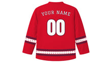 Load image into Gallery viewer, Georgian Independence Day Original Hockey Jersey in Red, back view with your name and number
