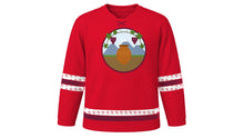 Load image into Gallery viewer, Georgian Independence Day Original Hockey Jersey in Red, front view – custom name and number