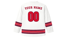 Load image into Gallery viewer, Georgian Independence Day Original Hockey Jersey in White, back view with your name and number