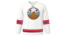 Load image into Gallery viewer, Georgian Independence Day Original Hockey Jersey in White, front view – custom name and number