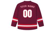 Load image into Gallery viewer, Georgian Independence Day Original Hockey Jersey in Wine, back view with your name and number
