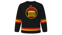 Load image into Gallery viewer, German Unity Day Original Hockey Jersey in Black, front view – custom name and number