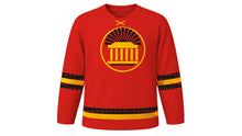 Load image into Gallery viewer, German Unity Day Original Hockey Jersey in Red, front view – custom name and number