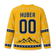 Load image into Gallery viewer, Germany Alpine Edelweiss Original Hockey Jersey in Meadow Gold, back view with your name and number