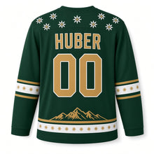 Load image into Gallery viewer, Germany Alpine Edelweiss Original Hockey Jersey in Loden Green, back view with your name and number