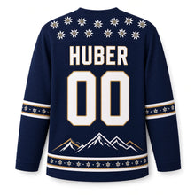 Load image into Gallery viewer, Germany Alpine Edelweiss Original Hockey Jersey in Alpine Navy, back view with your name and number