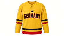 Load image into Gallery viewer, Germany Original Hockey Jersey in Gold, front view – custom name and number