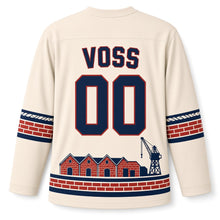 Load image into Gallery viewer, Germany Hanseatic Harbor Original Hockey Jersey in Sail Cream, back view with your name and number