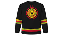 Load image into Gallery viewer, Ghana Independence Day Original Hockey Jersey in Black, front view – custom name and number