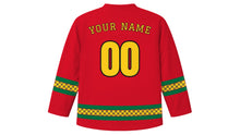 Load image into Gallery viewer, Ghana Independence Day Original Hockey Jersey in Red, back view with your name and number