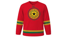Load image into Gallery viewer, Ghana Independence Day Original Hockey Jersey in Red, front view – custom name and number
