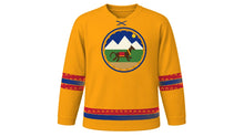 Load image into Gallery viewer, Ghode Jatra Original Hockey Jersey in Marigold, front view – custom name and number