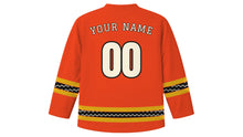 Load image into Gallery viewer, Gion Matsuri Original Hockey Jersey in Vermilion, back view with your name and number