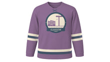 Load image into Gallery viewer, Glasgow Original Hockey Jersey in Heather Mauve, front view – custom name and number
