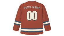 Load image into Gallery viewer, Glasgow Original Hockey Jersey in Sandstone Red, back view with your name and number