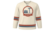 Load image into Gallery viewer, Glasgow Original Hockey Jersey in Stone Cream, front view – custom name and number