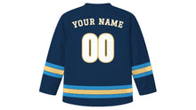 Load image into Gallery viewer, Gold Coast Original Hockey Jersey in Ocean Navy, back view with your name and number