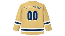 Load image into Gallery viewer, Gold Coast Original Hockey Jersey in Sand Gold, back view with your name and number