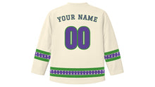 Load image into Gallery viewer, Golden Week Original Hockey Jersey in Cream, back view with your name and number