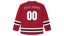 Load image into Gallery viewer, Good Friday Original Hockey Jersey in Crimson, back view with your name and number