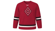 Load image into Gallery viewer, Good Friday Original Hockey Jersey in Crimson, front view – custom name and number