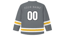 Load image into Gallery viewer, Gothenburg Original Hockey Jersey in Granite Grey, back view with your name and number