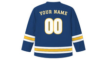 Load image into Gallery viewer, Gothenburg Original Hockey Jersey in Harbor Blue, back view with your name and number