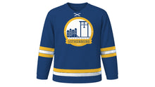 Load image into Gallery viewer, Gothenburg Original Hockey Jersey in Harbor Blue, front view – custom name and number