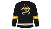 Load image into Gallery viewer, Graduation Day Original Hockey Jersey in Black, front view – custom name and number