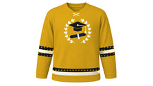 Load image into Gallery viewer, Graduation Day Original Hockey Jersey in Gold, front view – custom name and number